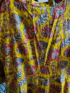 Yellow Floral Anarkali Kurta