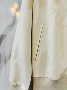 Cream Jacket With Blue Lining