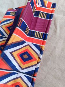 Vibrant Geometric Print Tote Bag