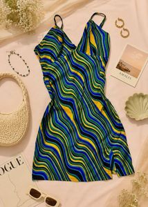 Vibrant Swirl Print Mini Dress