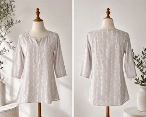 Elegant Grey Printed Kurta