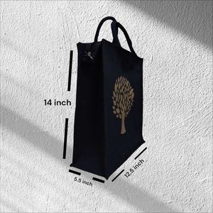 BEAUTIFUL (Tree) CANVAS BLACK TOTE/LUNCH BAG
