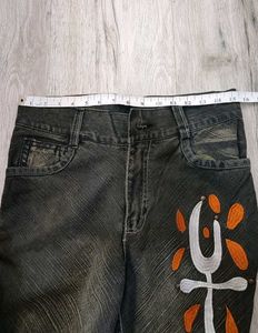 Unique Graphic Print Denim Jeans