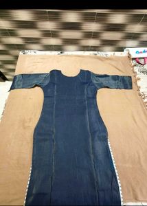Elegant Blue Kurta Set with Embroidery