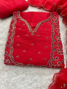 Stunning Red Embellished Lehenga Choli