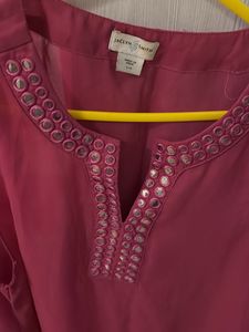 Magenta Sleeveless Blouse