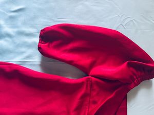 Vibrant Red Off-Shoulder Dress
