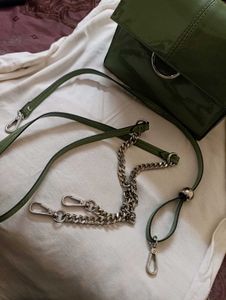 Chic Olive Green Patent Clutch Bag