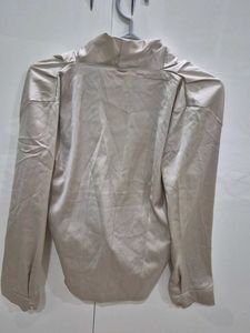 Imported Beige Wrap Front Blouse