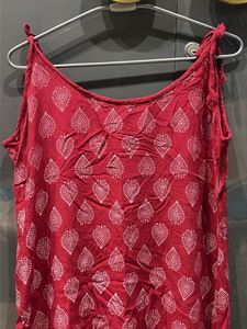 Boho Red Paisley Print Tank Top/Kurti