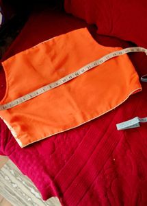 Embroidered Orange Ethnic Vest