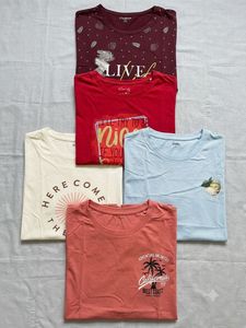 Pack of 5 Women's Graphic T-Shirts