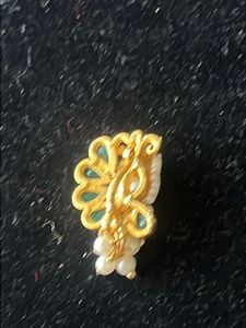 Elegant Nose Pin with Red &amp; Green Stones