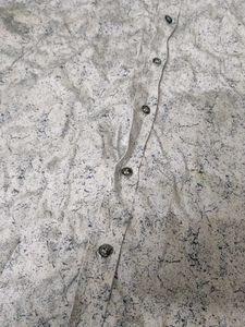 Patterned White Men's Shirt