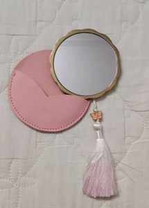 Twelve flower portable  pocket mirror with tassel