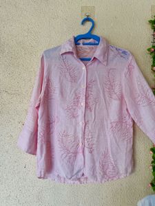 Pink Patterned Button-Down Shirt