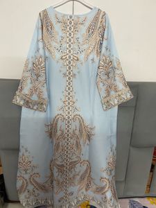 sky blue Chinese attire
