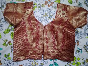 Maroon Brocade Blouse font open