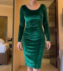 Elegant Emerald Velvet Dress
