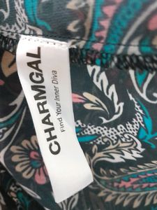 Black Printed Shirt Style Top (Women's)