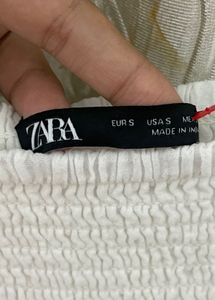 Zara White Tiered Smocked Dress