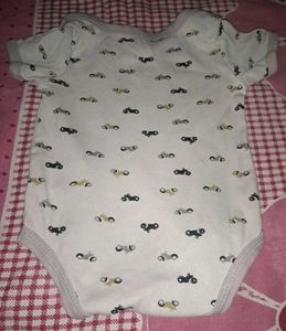 Cute Baby Onesie with Motorcycle Print