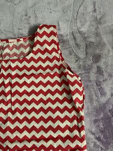 Red &amp; White Chevron Top