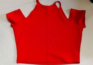 Vibrant Red Textured Cami Top