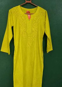 Vibrant Yellow Embroidered Kurta