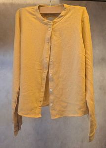ONLY Yellow Button-Down Cardigan (M)