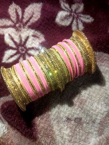Pink & Gold Bangle Set