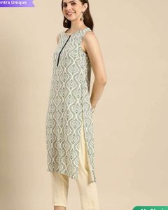 Elegant Printed Sleeveless Kurta Set