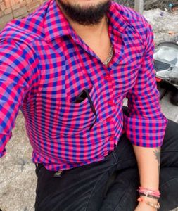 Check Shirt -regular-M