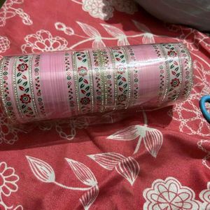 light Pink Floral Bangles Set
