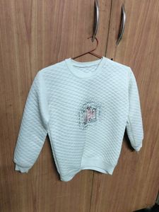 White Quilted Sweatshirt