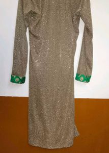 Sparkling gharara suit with velvet kurti