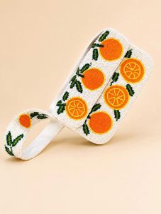 Beaded Orange Crossbody Bag