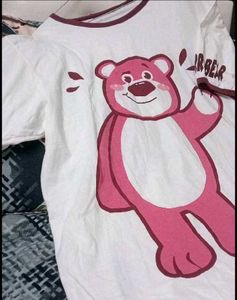 Cute Pink Bear Graphic T-Shirt