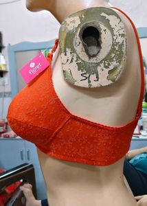 Floret Orange Lace Bra