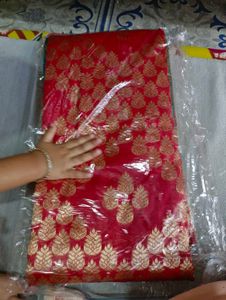 New Elegant Red &amp; Gold Banarasi Silk Saree
