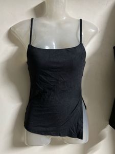 Black Cami Top with Side Slits