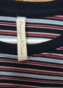 Striped Tee with Drawstring Detail