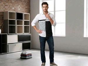 Men's Color Block Casual Shirt