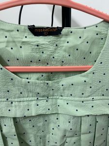 Mint Green Polka Dot Blouse
