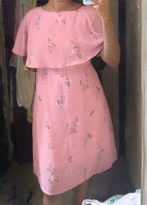 Chic Pink Floral Midi Dress