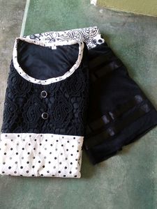 Elegant Black &amp; White Floral Dress