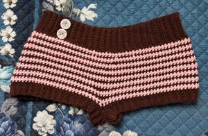 Handmade Crocheted Striped Shorts