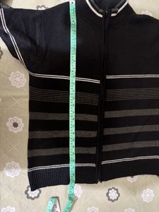 Vintage Striped Zip-Up Sweater