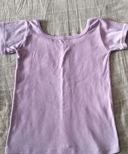 Lavender Ribbed Button-Up Crop Top