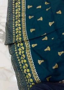 Teal Embroidered Kurta Set with Dupatta